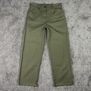TWP Trish Wescoat Pound Mila Straight Leg Fit Pants Womens 8 Dark Olive USA Made